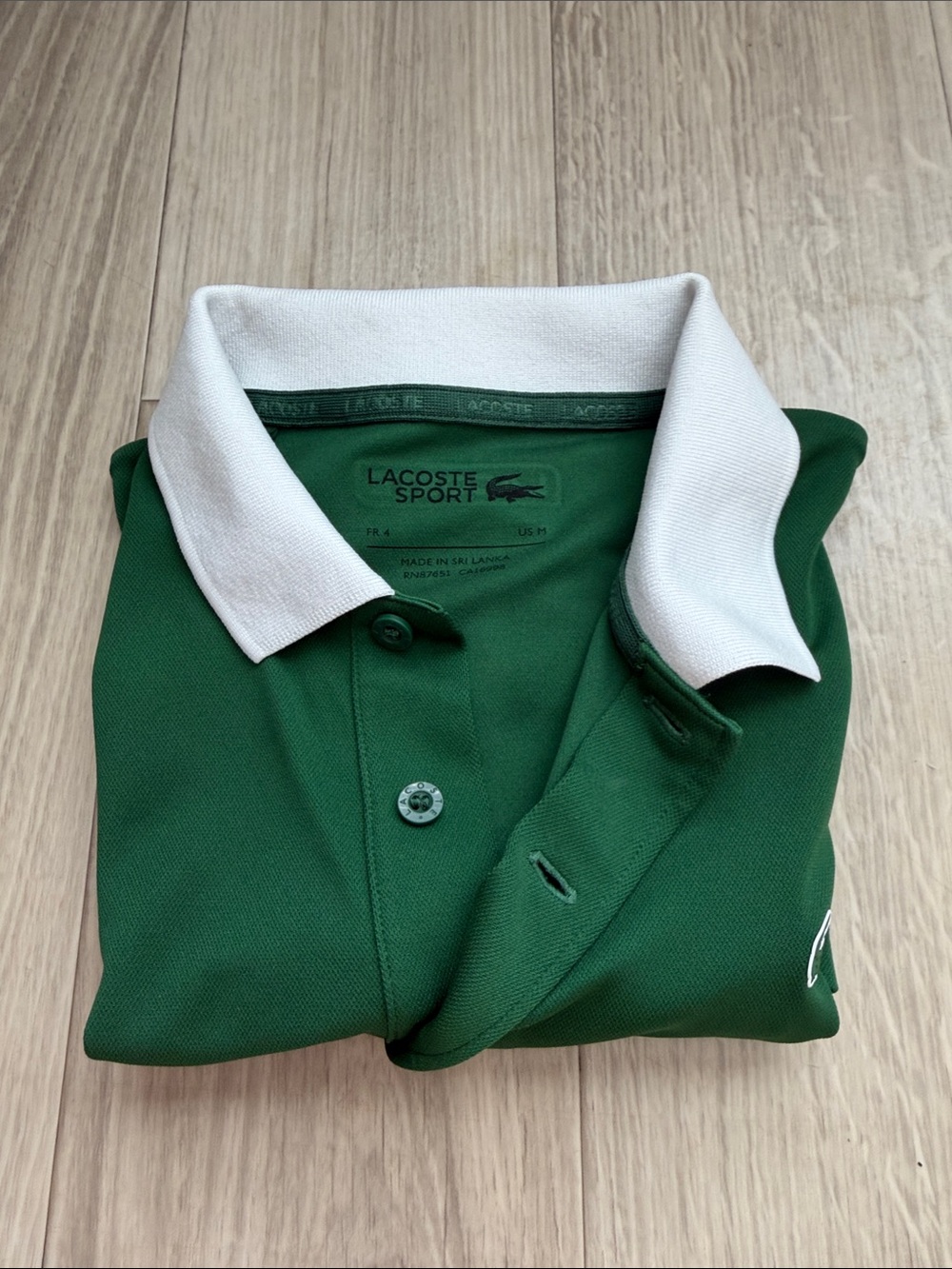 Lacoste Green and White Colorblock Polo - Picture 6 of 6